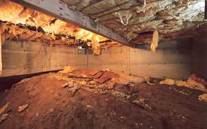Crawl Space Moisture Barrier before in Reno