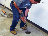 Coring the concrete of a concrete slab floor in Silver Springs