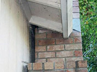 A chimney leaning away from the home on a Carnelian Bay foundation