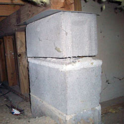 Collapsing crawl space support pillars Doyle