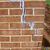 Tuckpointing that cracked due to foundation settlement of a Sun Valley home