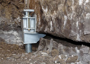 A properly installed foundation push pier system in Sun Valley repaired by our foundation contractors.