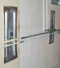 A foundation wall anchor system used to repair a basement wall in Carnelian Bay